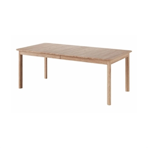 Even spisebord INKL. 3 pl. - Massiv eg naturolie - Mulighed for op til 6 pl. - Mål: 100 x 220 / 353 cm.